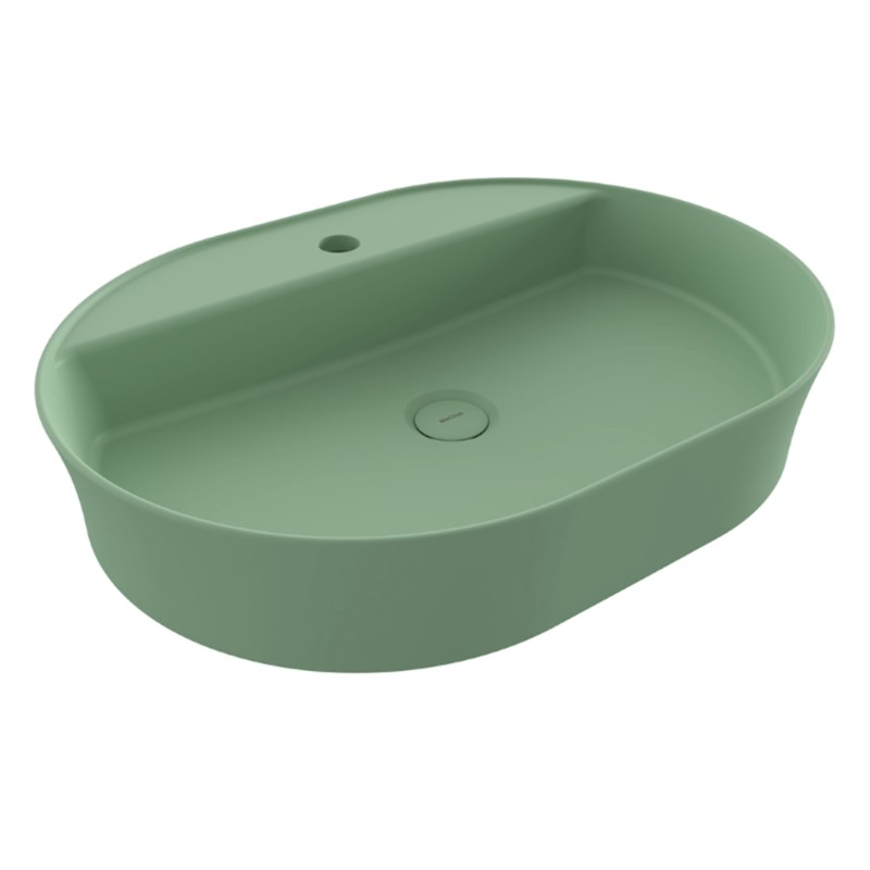 BOCCHI Sottile Slim Line Oval Lavabo 60 cm, Mat Mint Yeşil