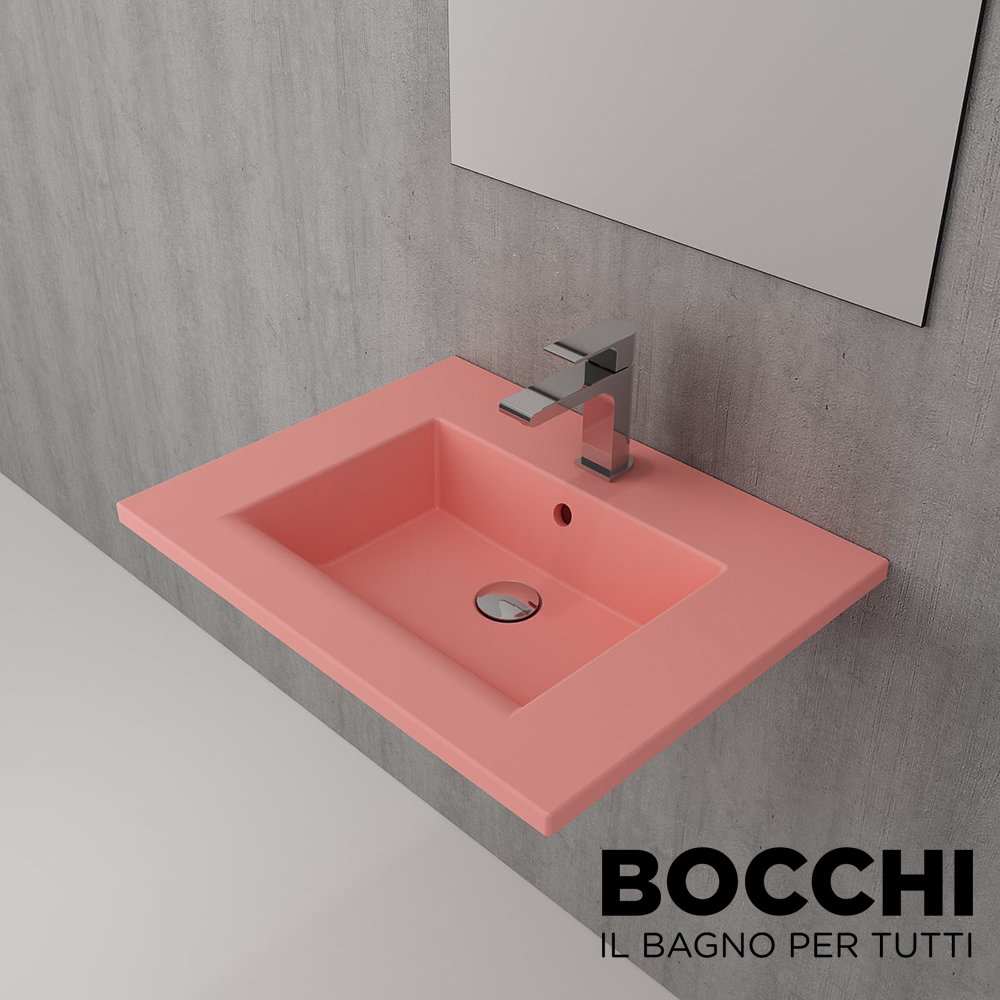 BOCCHI Milano Etajerli Lavabo 60 cm Mat Somon