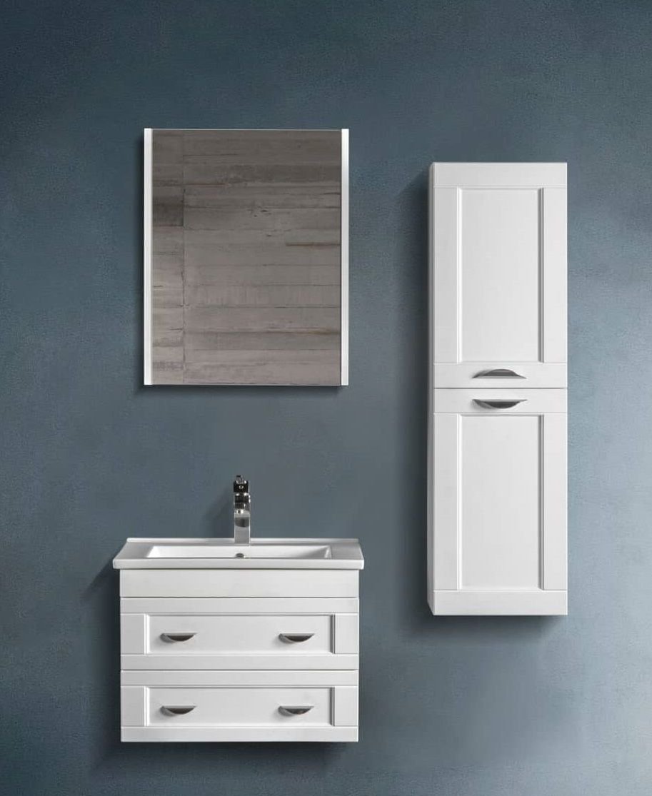 Bagnora Çeşme 65 cm Mdf Banyo Dolabı Beyaz