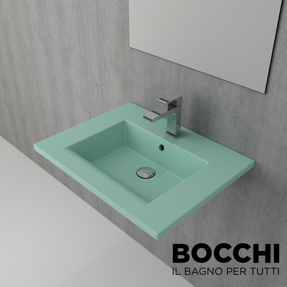 BOCCHI Milano Etajerli Lavabo 60 cm Mat Mint Yeşil
