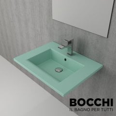 BOCCHI Milano Etajerli Lavabo 60 cm Mat Mint Yeşil