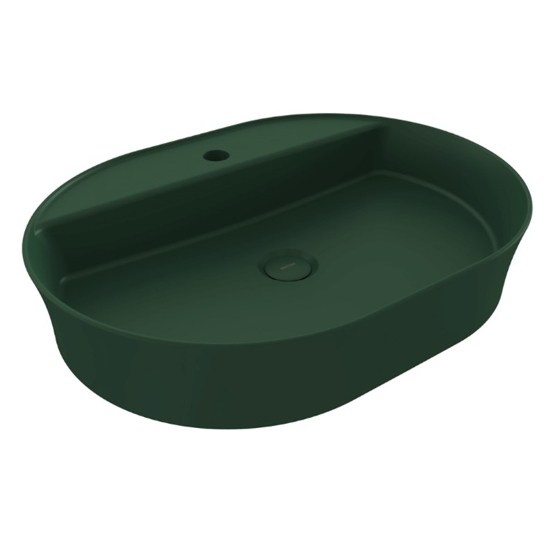BOCCHI Sottile Slim Line Oval Lavabo 60 cm, Mat Yeşil
