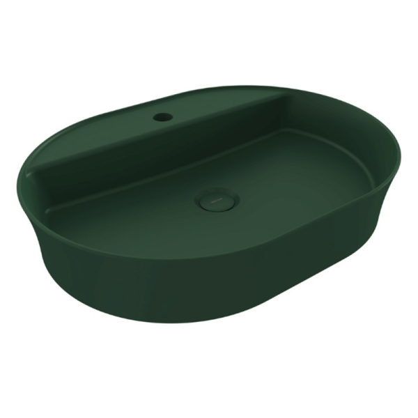 BOCCHI Sottile Slim Line Oval Lavabo 60 cm, Mat Yeşil