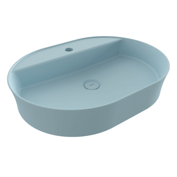 BOCCHI Sottile Slim Line Oval Lavabo 60 cm, Mat Buz Mavisi