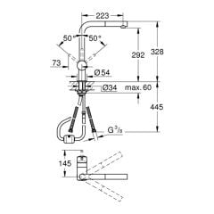 Grohe Minta Spiralli Eviye Bataryası Krom