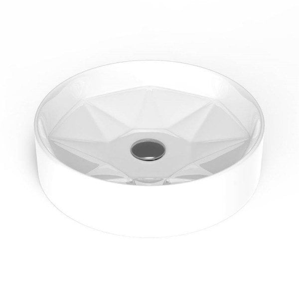 Lucco Diamente 42 cm Tezgah Üstü Lavabo Parlak Beyaz