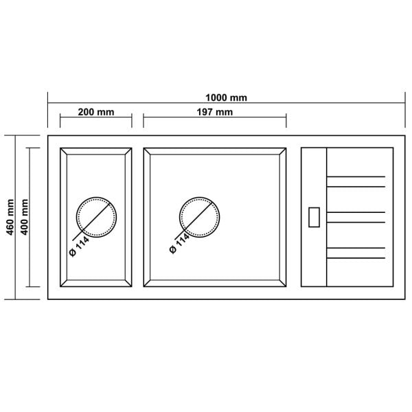 RealStone Artemis 1.5 Gözlü Damlalıklı Granit Eviye Siyah
