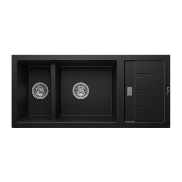 RealStone Artemis 1.5 Gözlü Damlalıklı Granit Eviye Siyah
