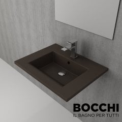 BOCCHI Milano Etajerli Lavabo 60 cm Mat Kahve