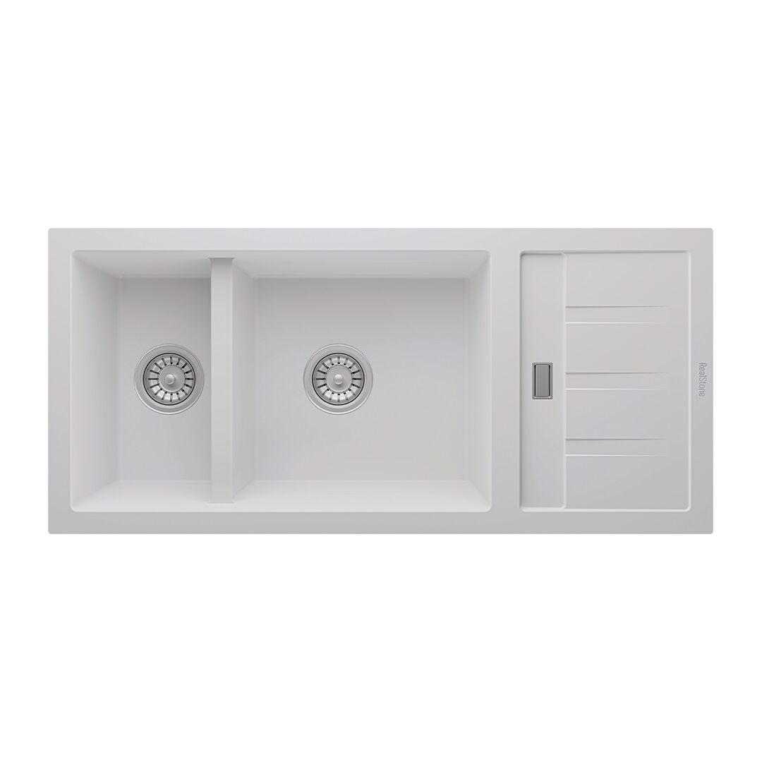 RealStone Artemis 1.5 Gözlü Damlalıklı Granit Eviye Beyaz
