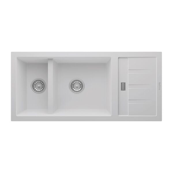 RealStone Artemis 1.5 Gözlü Damlalıklı Granit Eviye Beyaz