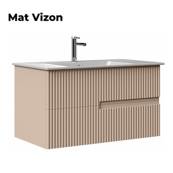 Orka Moonlight 90 cm Mat Vizon Banyo Dolabı