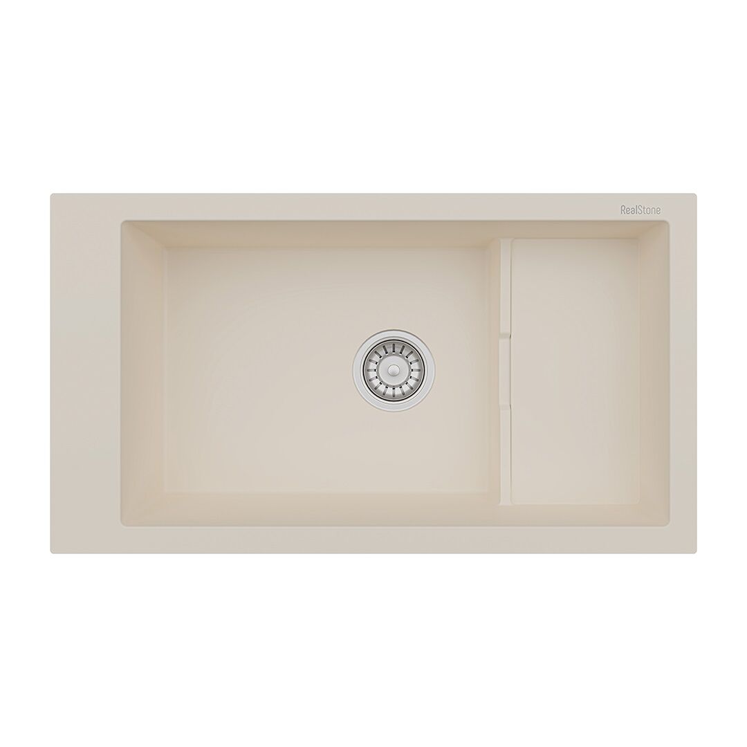 RealStone Knidos 1.5 Gözlü Damlalıksız Granit Eviye Krem