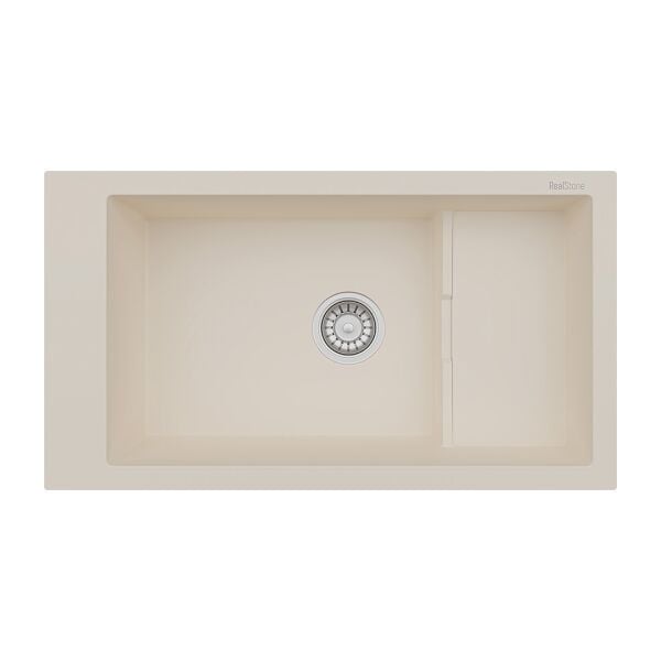 RealStone Knidos 1.5 Gözlü Damlalıksız Granit Eviye Krem