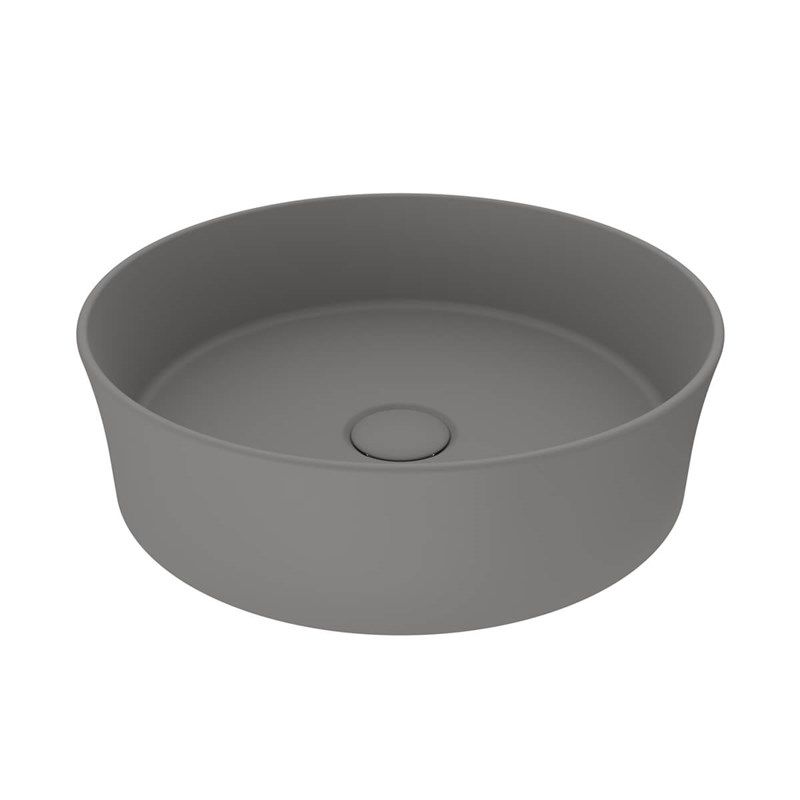 BOCCHI Sottile Slim Line Yuvarlak Lavabo 38 cm, Mat Gri