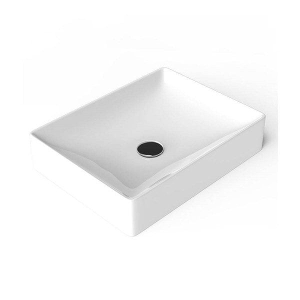 Lucco Square 50 cm Tezgah Üstü Lavabo Parlak Beyaz