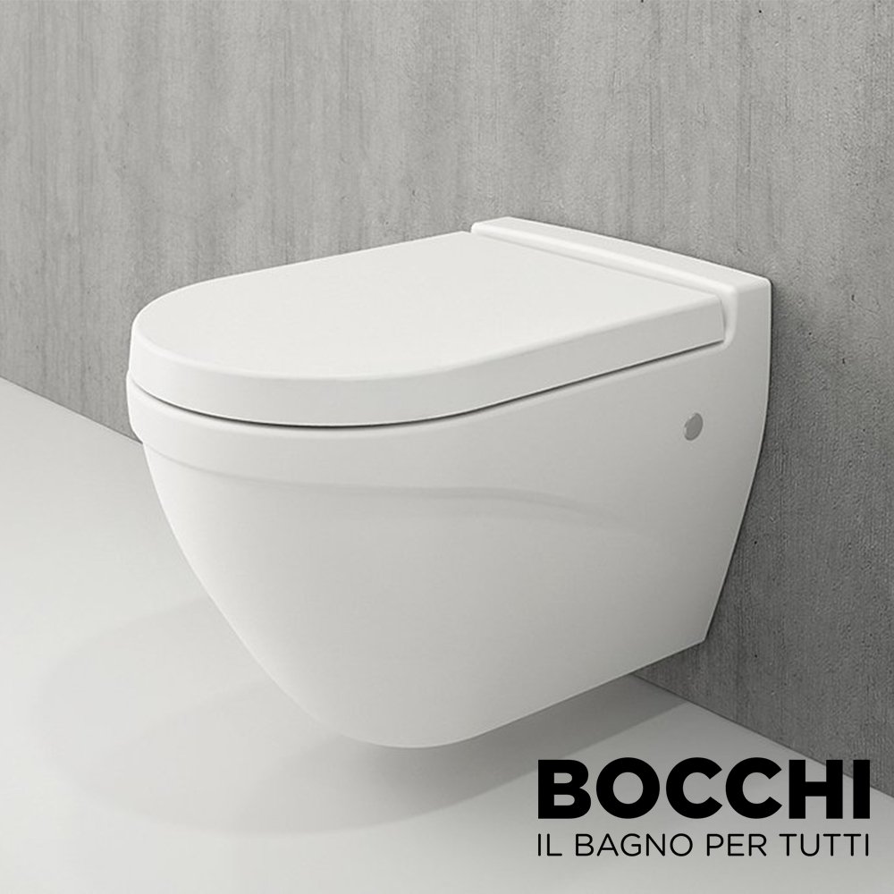 BOCCHI Taormina Arch Asma Klozet, Mat Beyaz Kapak Dahil