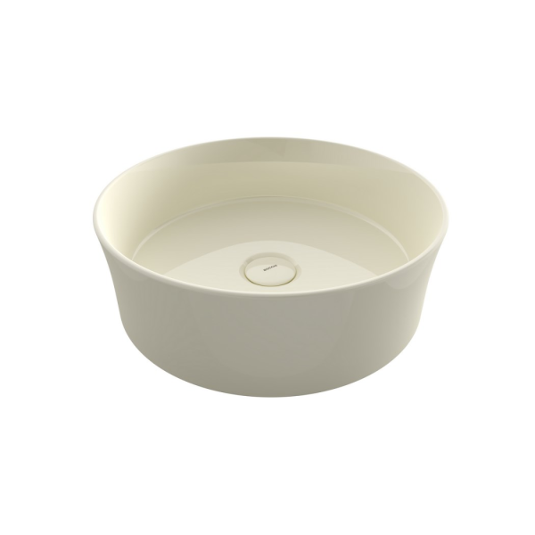 BOCCHI Sottile Slim Line Yuvarlak Lavabo 38 cm, Parlak Bisküvi