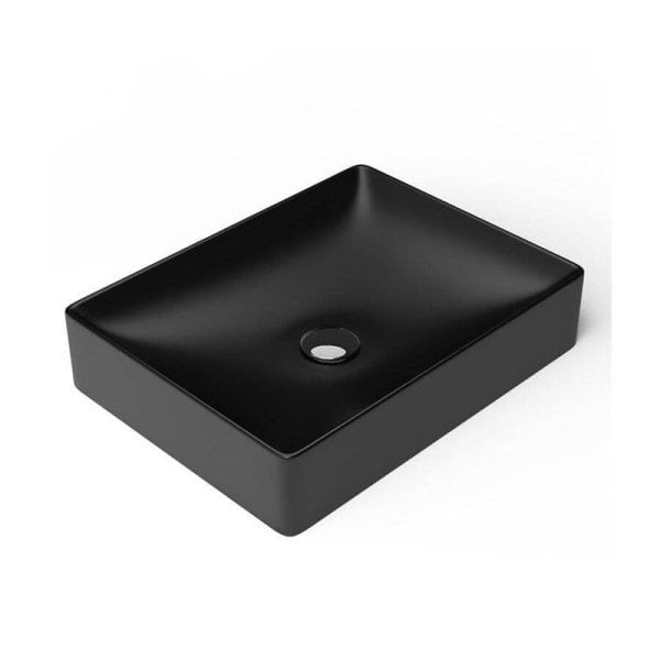 Lucco Square 50 cm Tezgah Üstü Lavabo Mat Siyah