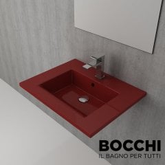 BOCCHI Milano Etajerli Lavabo 60 cm Parlak Kırmızı