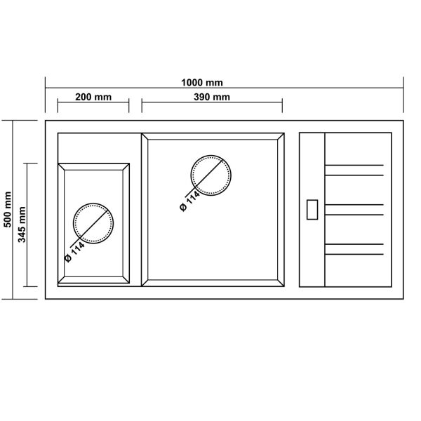 RealStone Aspendos 1.5 Gözlü Damlalıklı Granit Eviye Krem