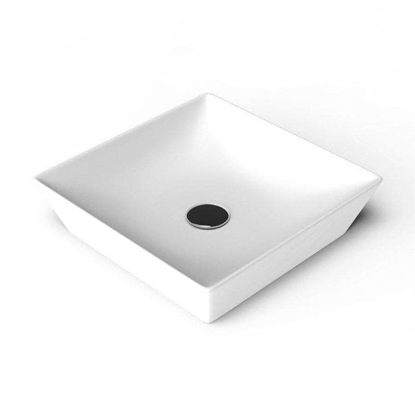 Lucco Decente 40 cm Tezgah Üstü Lavabo Mat Beyaz