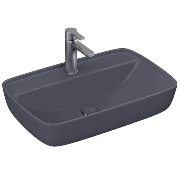 Lucco Vero 60 cm Tezgah Üstü Lavabo Mat Antrasit