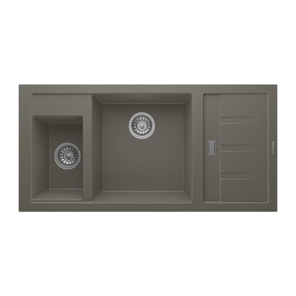 RealStone Aspendos 1.5 Gözlü Damlalıklı Granit Eviye Gri