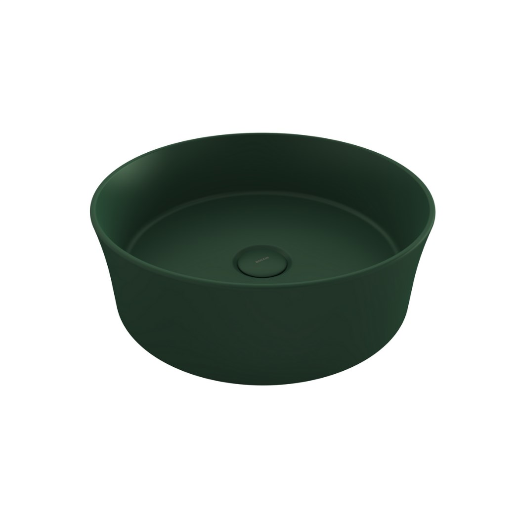 BOCCHI Sottile Slim Line Yuvarlak Lavabo 38 cm, Mat Yeşil