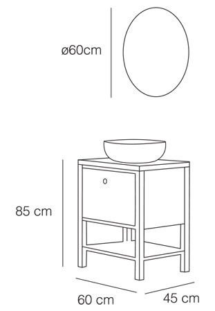 FYM Ruby 60 cm  Beyaz Banyo Dolabı