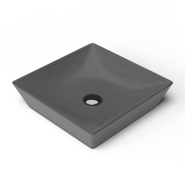 Lucco Decente 40 cm Tezgah Üstü Lavabo Antrasit Gri