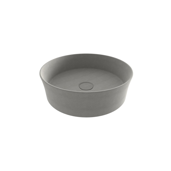 BOCCHI Sottile Slim Line Yuvarlak Lavabo 38 cm, Mat Beton