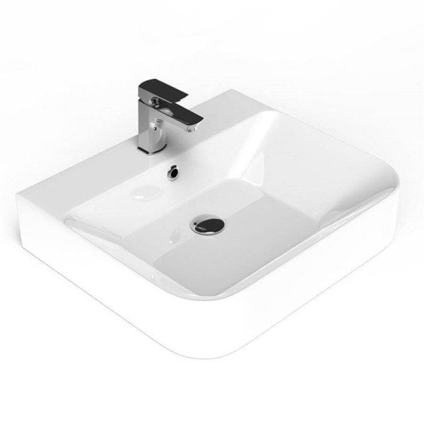 Lucco Allecra 55 cm Tezgah Üstü Lavabo Parlak Beyaz