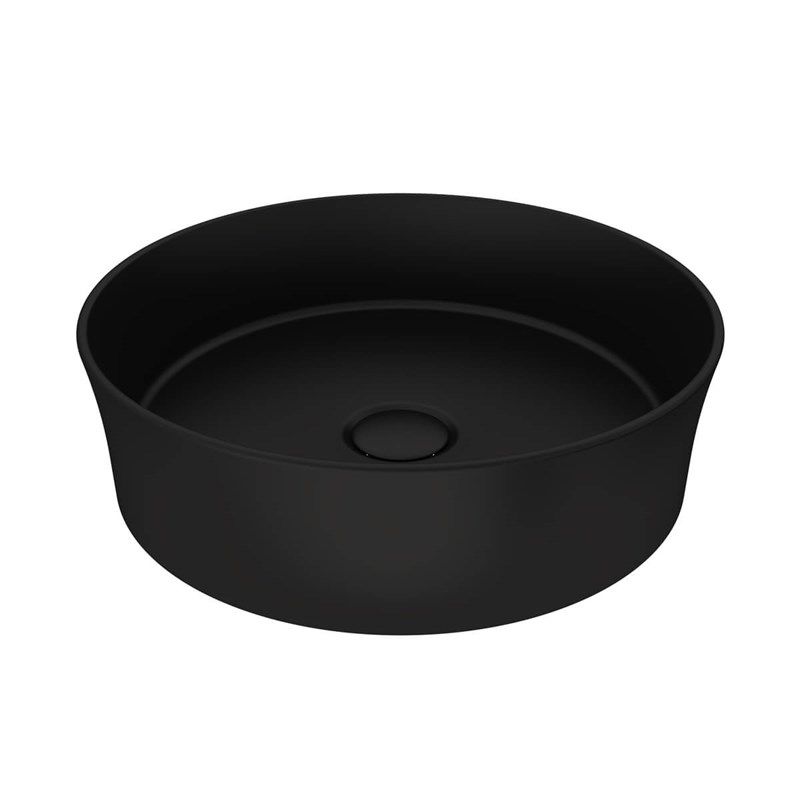 BOCCHI Sottile Slim Line Yuvarlak Lavabo 38 cm, Mat Siyah