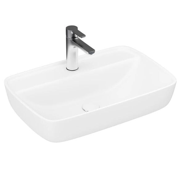 Lucco Vero 60 cm Tezgah Üstü Lavabo Mat Beyaz
