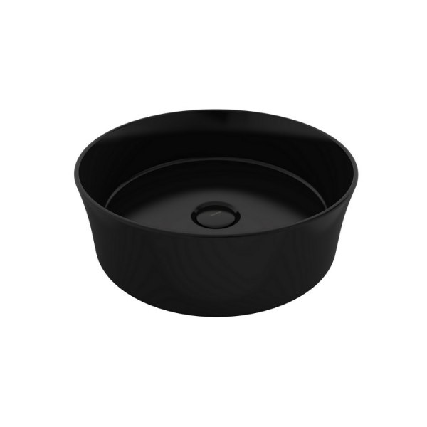 BOCCHI Sottile Slim Line Yuvarlak Lavabo 38 cm, Parlak Siyah