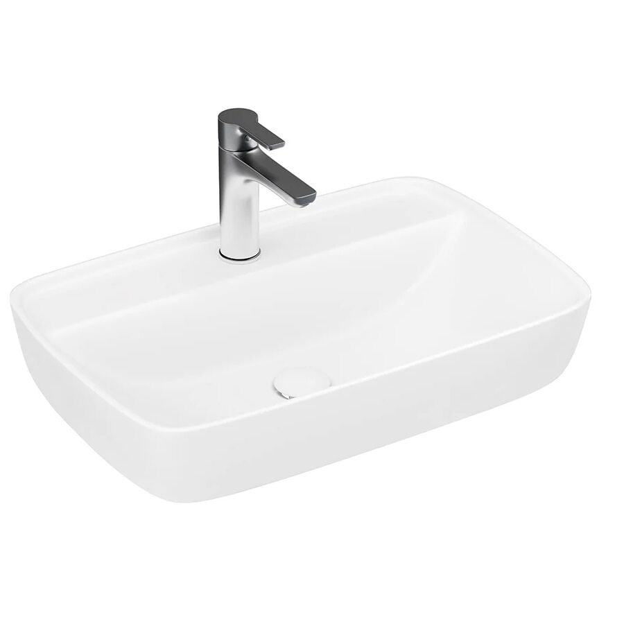 Lucco Vero 60 cm Tezgah Üstü Lavabo Parlak Beyaz