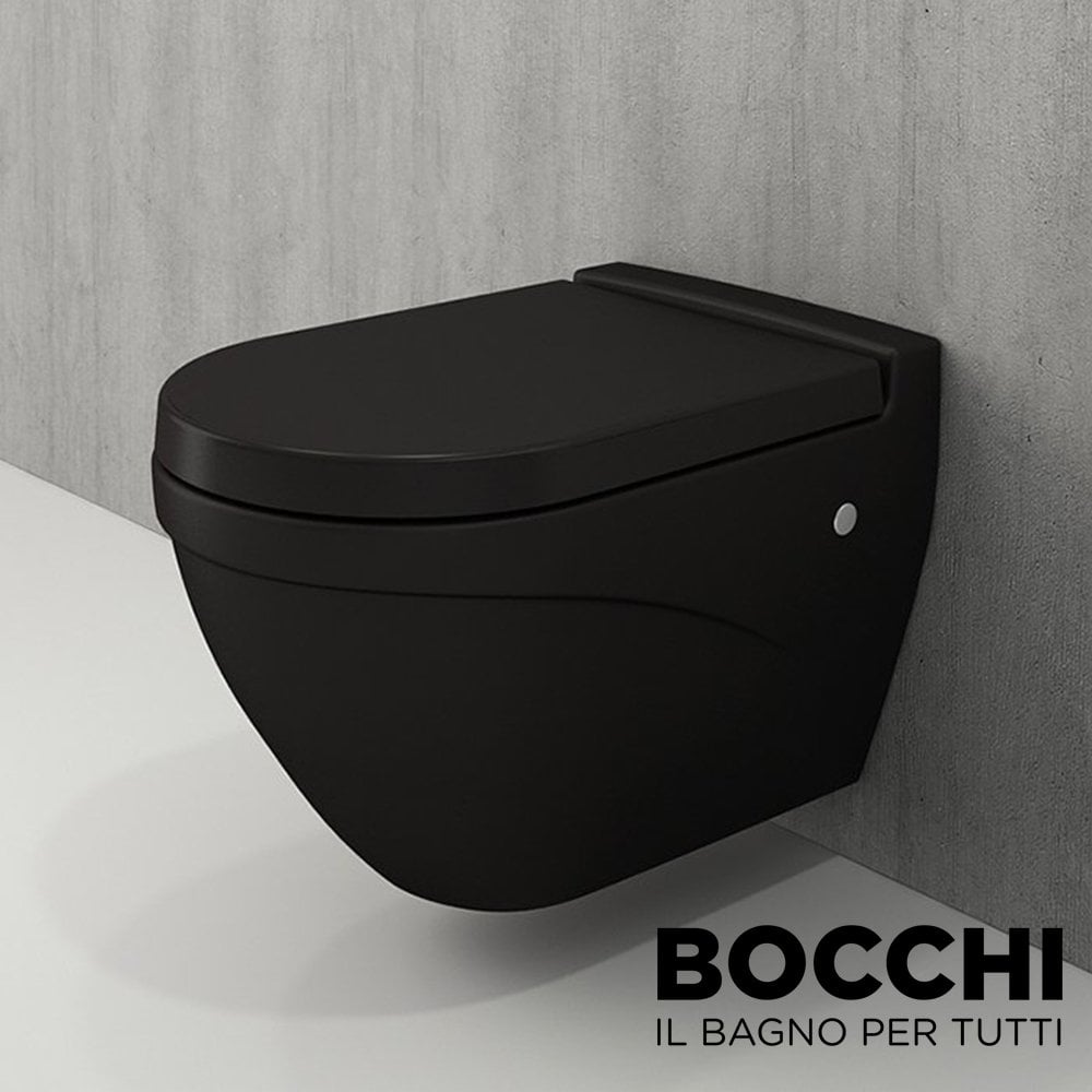 BOCCHI Taormina Arch Asma Klozet, Mat Siyah Kapak Dahil