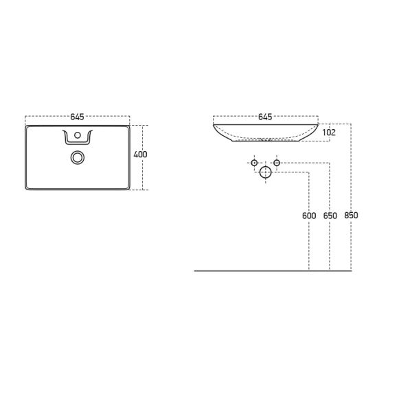 Lucco Perla 65 cm Tezgah Üstü Lavabo Mat Petrol Mavisi