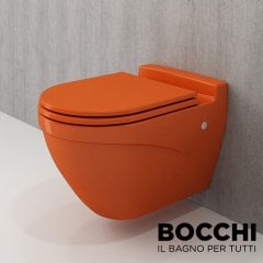 BOCCHI Taormina Arch Asma Klozet, Parlak Turuncu Kapak Dahil