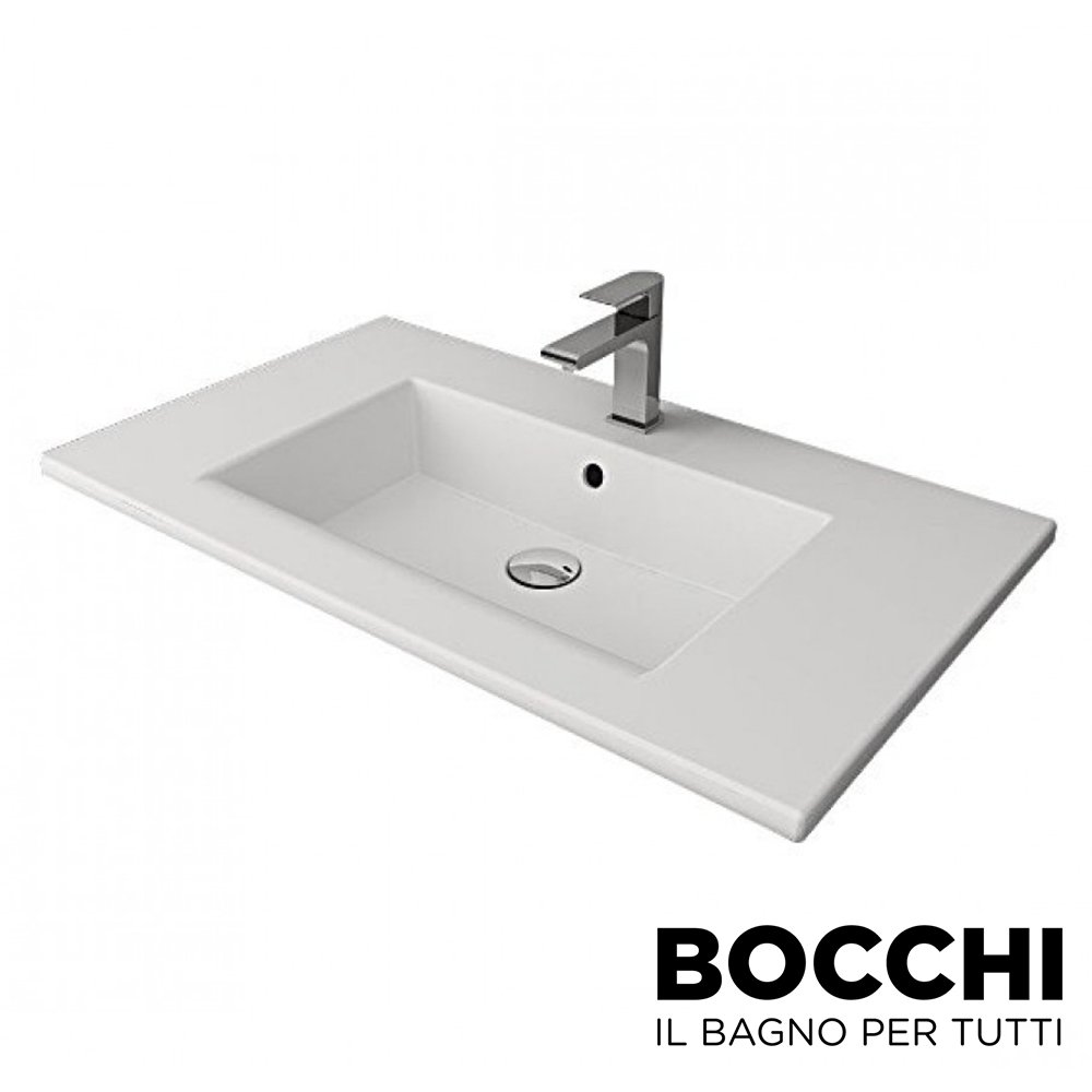 BOCCHI Milano Etajerli Lavabo 100 cm Mat Beyaz