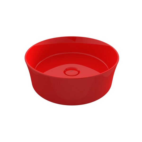 BOCCHI Sottile Slim Line Yuvarlak Lavabo 38 cm, Parlak Kırmızı