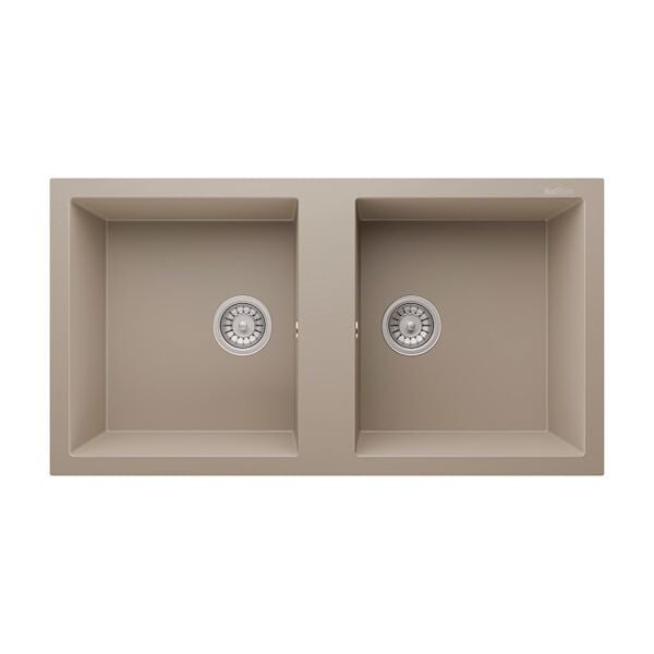 RealStone Nemrut 97 Çift Gözlü Damlalıksız Granit Eviye Cappucino