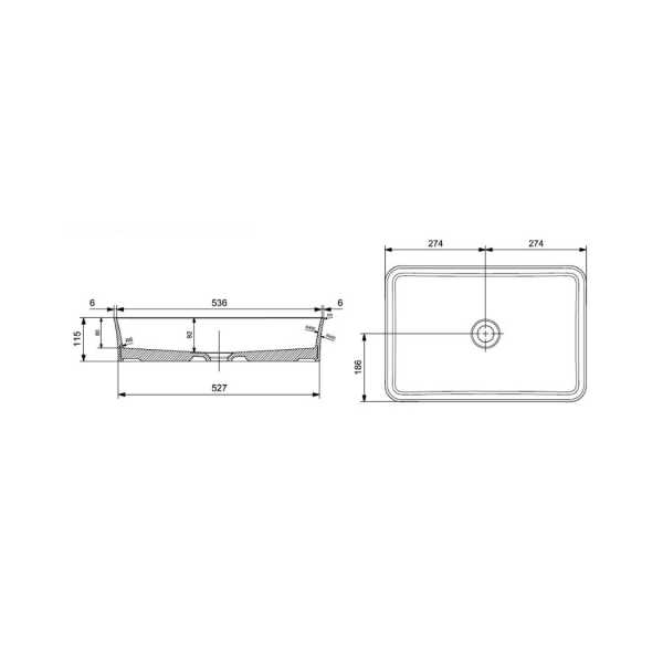 BOCCHI Slim Line Dikdörtgen Tezgah Üstü Lavabo 55 cm, Mat Bronz