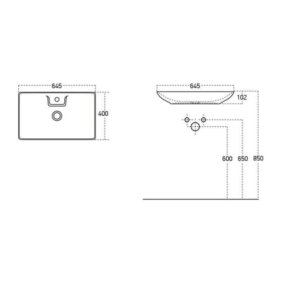 Lucco Perla 65 cm Tezgah Üstü Lavabo Mat Turuncu