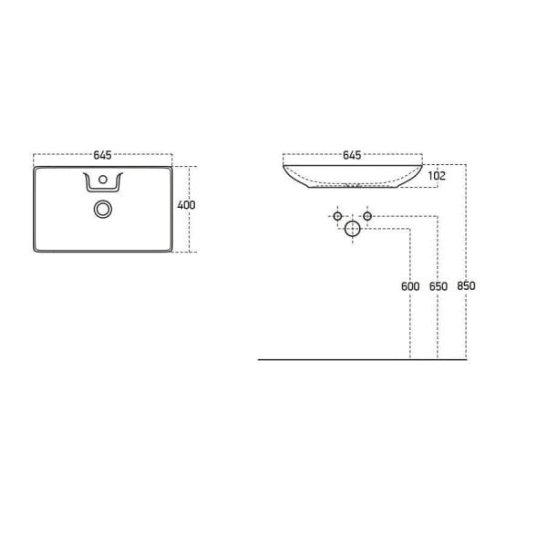Lucco Perla 65 cm Tezgah Üstü Lavabo Mat Latte