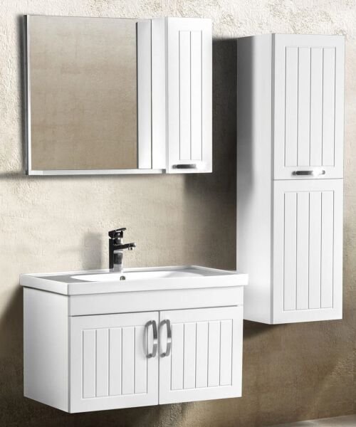 Bagnora Alya 80 cm Beyaz Banyo Dolabı