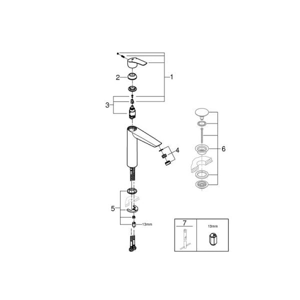 Grohe Eurosmart Tezgah Üstü Lavabo Bataryası