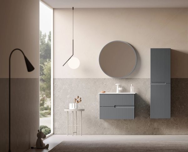 Orka Moonlight 70 cm Mat Gri Banyo Dolabı