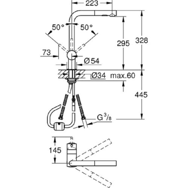 Grohe Minta Spiralli Eviye Bataryası Bakır